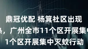 鼎冠优配 杨箕社区出现基孔肯雅热，广州全市11个区开展集中灭蚊行动